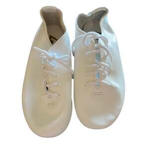 Leo’s White Leather Jazz Shoes Girls 3.5M Dance